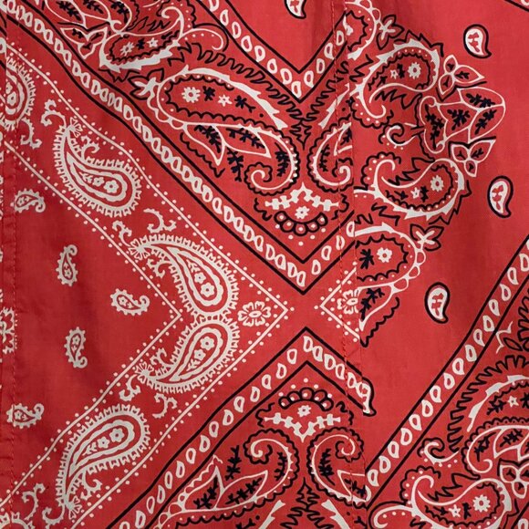 Anthropologie Strapless Bandana Ruffle Midi Dress, Pockets, Red Orange, 4 - Picture 7 of 11